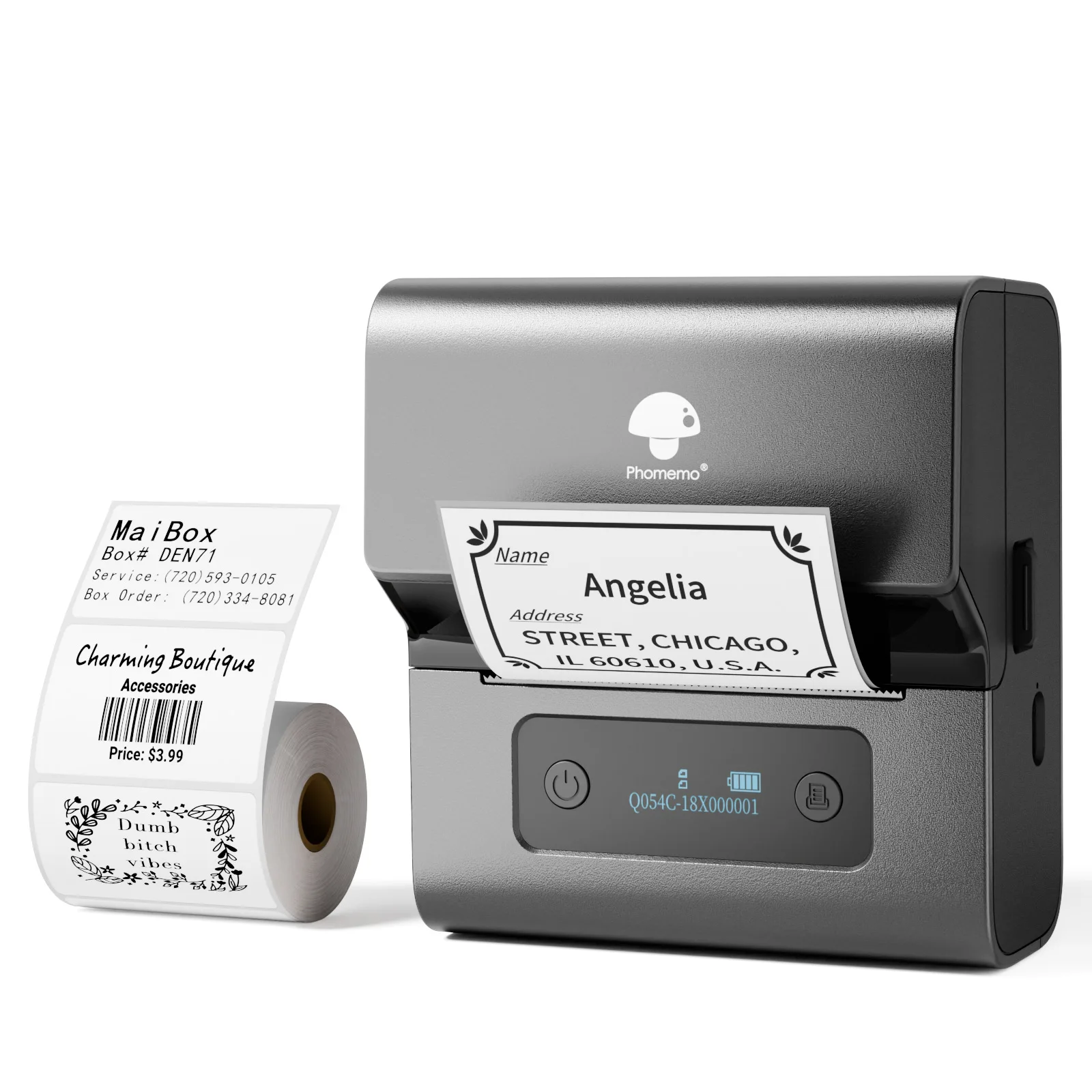 Phomemo M221 wireless label sticker printing machine bluetooth label maker 80mm thermal printer label barcode printer