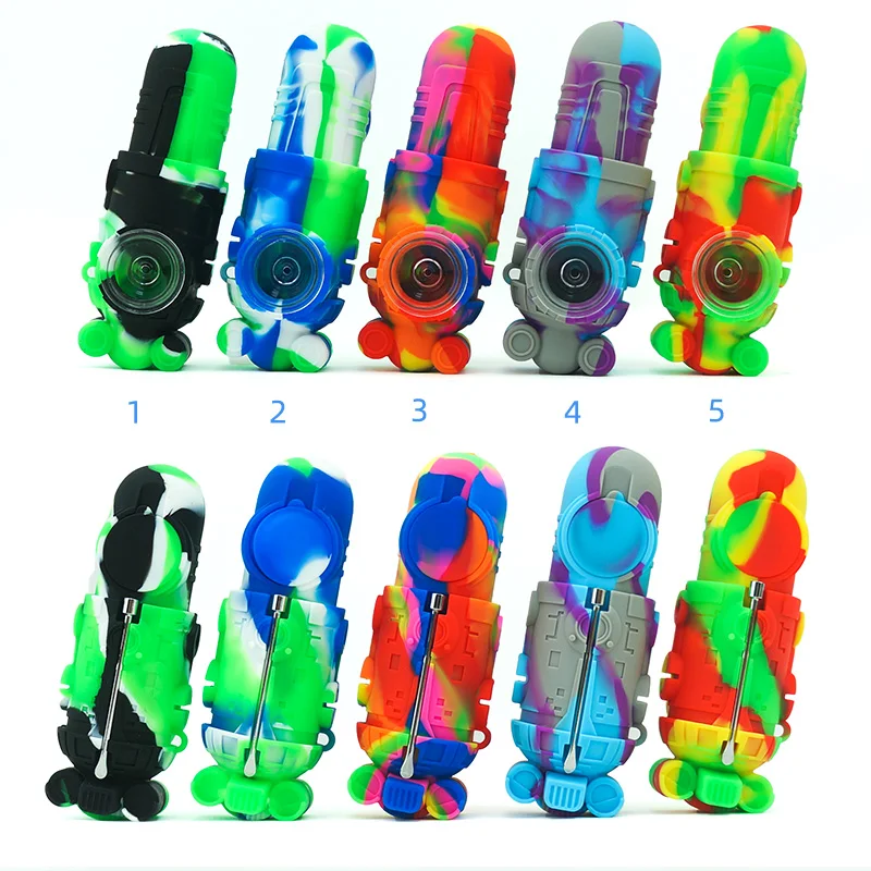 The Newest Soldier Design Silicone Smoking Accessories Tobacco Hand Pipe Glass Bowl Pipes smoking accessories Shop