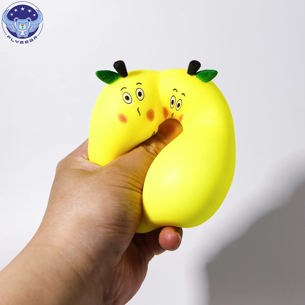 New Creative Squeeze Pear Cute Lovely Color Stress Relief Funny Playing Fidget Toys for Kids and Adult