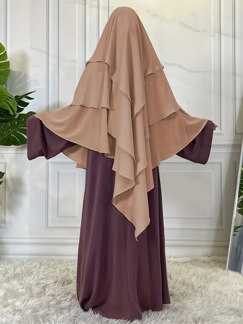Factory Price  Hijab Khimar 3 Layers Malaysia Women Hijab Scarves Khimar Hijab
