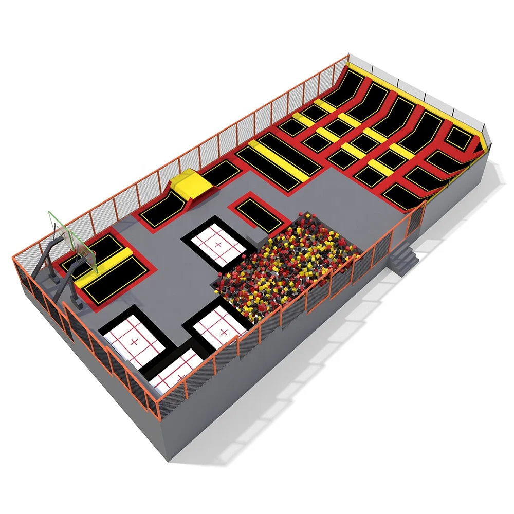China Custom Kids Commercial Outdoor Park Trampoline With Dodgeball