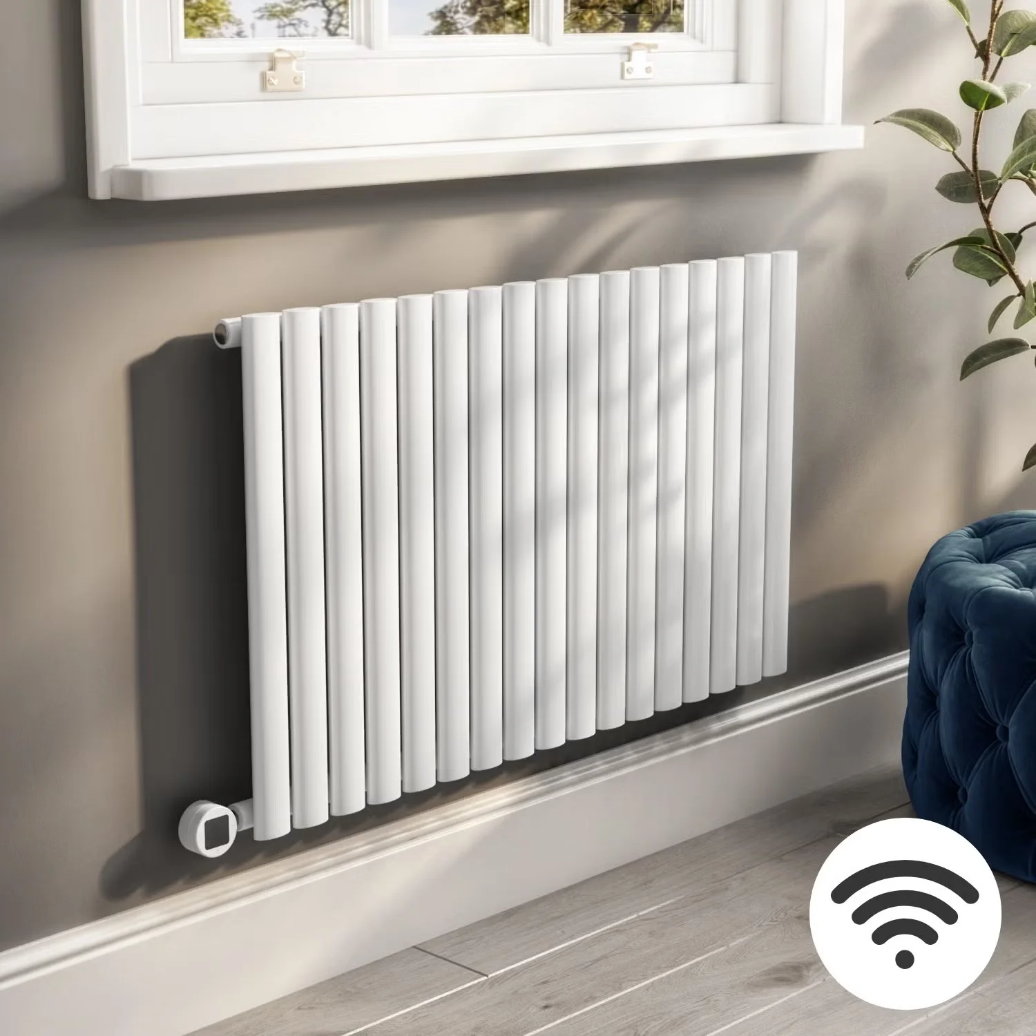 High Quality Service Wallmounted Heater Radiator 800W Electric Radiator Wall Mounted Black Horizontal Heating Radiators