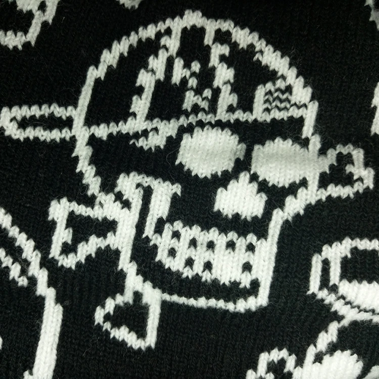 
Mens Custom Beanie Jacquard Skull Logo Beanie Hats Wholesale Plain Label Knitted Beanie 