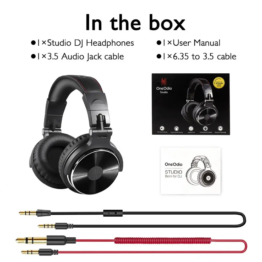 Oneodio Over-ear Headphones Wired With Mic Super Bass 50mm Driver HIFI Wired DJ Headphone For Recording Monitoring H