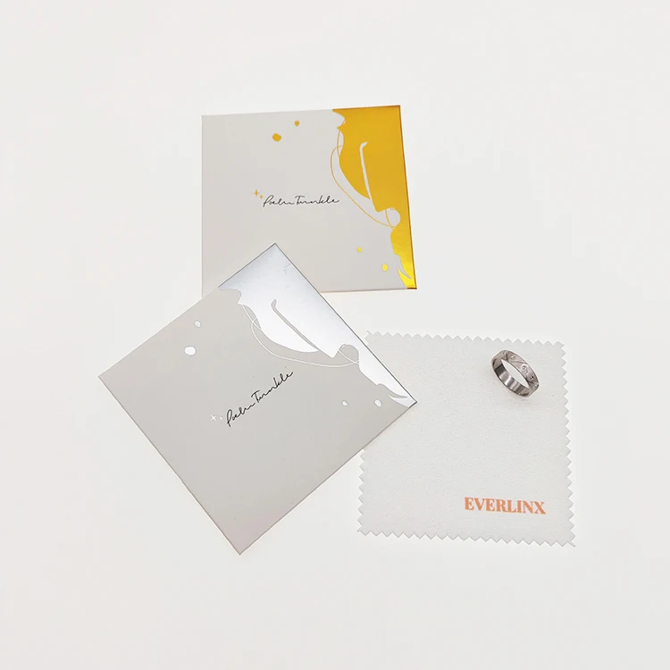 Personalized Custom Embossed Logo Soft Microfiber Suede Cleaning Polish Jewelry Cloth with Envelope