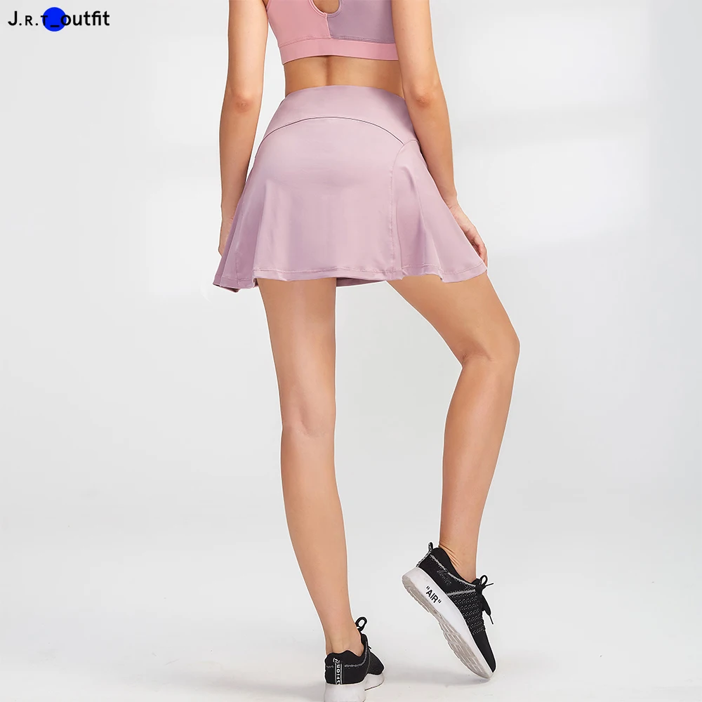 JRT Wholesale Skin-friendly Resist-wrinkle High Waist Sexy Women Sportswear Tennis Skirt With Shorts