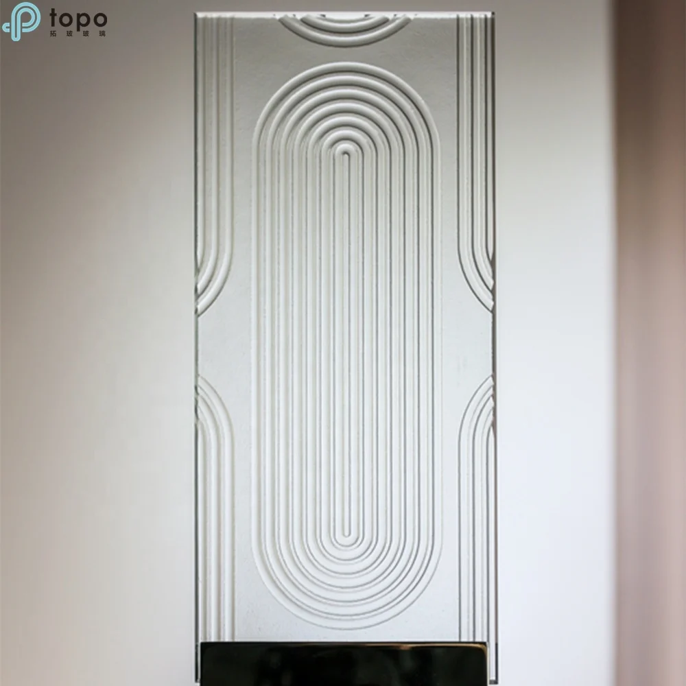 
6mm Golden Yellow Fusing Embossed Patterned Rolled Art Decor Glass for Bathroom (MR-SJ-2001) 