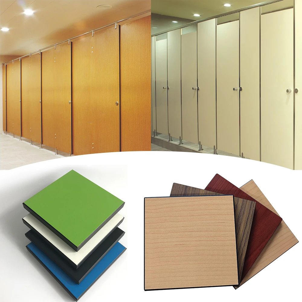 12mm 13mm toilet cubicle divide wall HPL compact laminate board for toilet partition