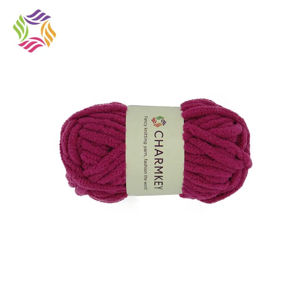  Charmkey синель крупная полиэфирная пряжа оптом для вязания крючком шарфа