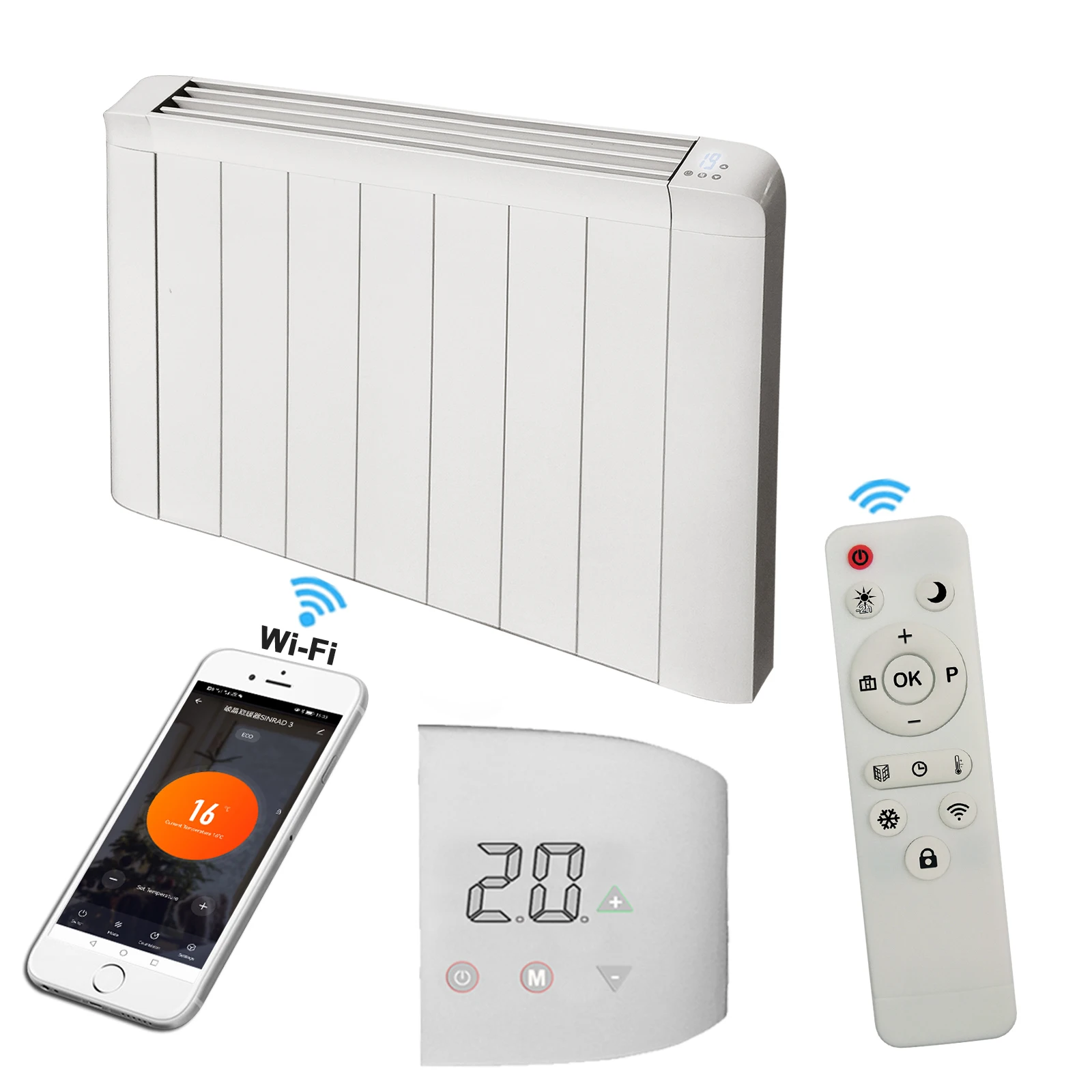 Low heating costs energy efficient Aluminum finned Stainless Steel heating Resistor white aluminum alloy 1000 W room heater