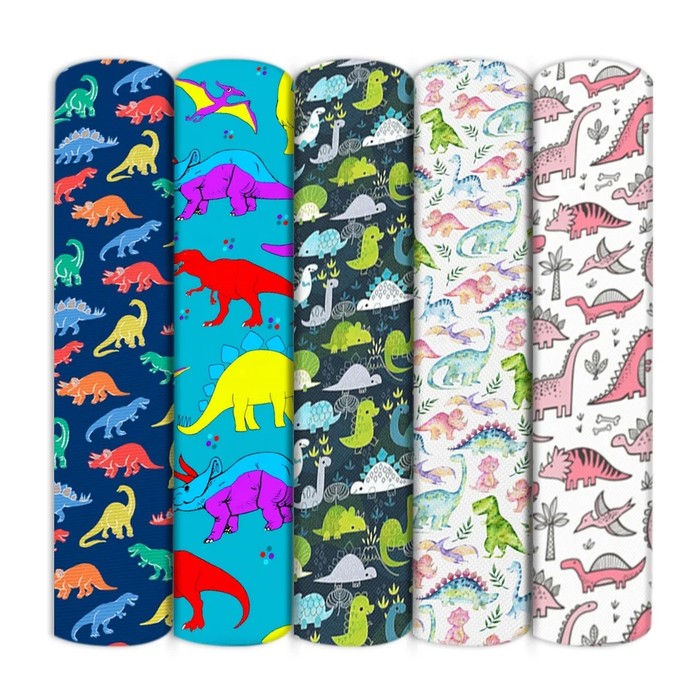 1/2 Yard Custom Dinosaur Printed 100% Cotton Fabric For Quilting Patchwork Tissue Cloth 13590