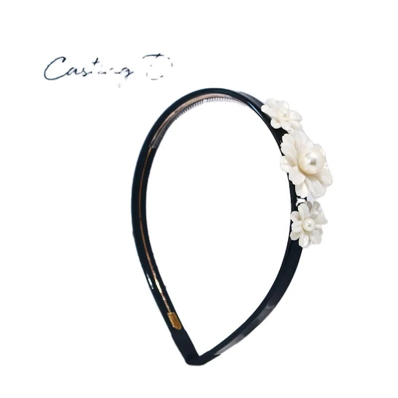 2020 goody beauty hair accessories 18 years old girls headwear embellished flowers stretchy headband cellulose acetate jewelry