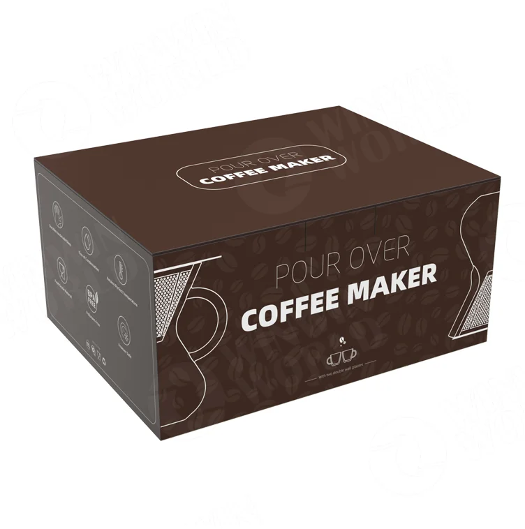 Pour Over Coffee Maker with Reusable Stainless Steel Filter Dripping Coffee Maker With Two Cups