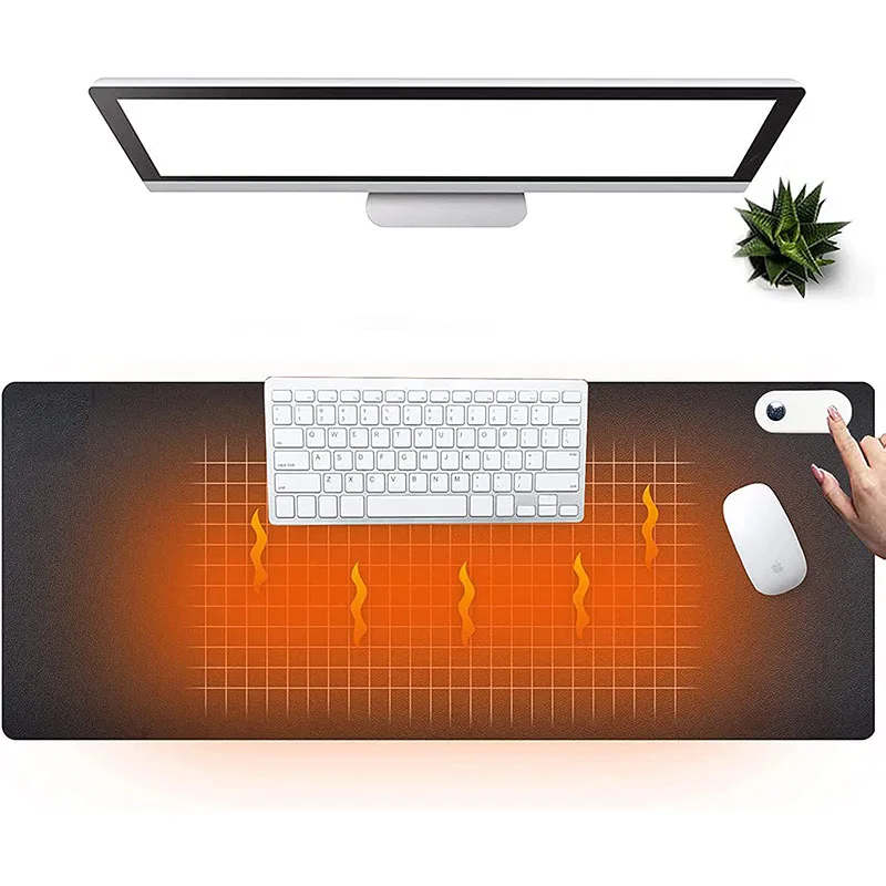 С подогревом стол коврик 3 скорости сенсорное управление кожаная поверхность письменного стола Электрический нагревательный стол теплый коврик