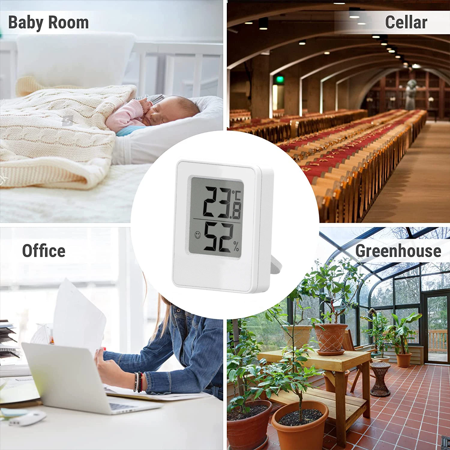 Digital Hygrometer Indoor Thermometer Humidity Meter Room Thermometer with Fast Refresh Accurate Temperature Humidity Monitor
