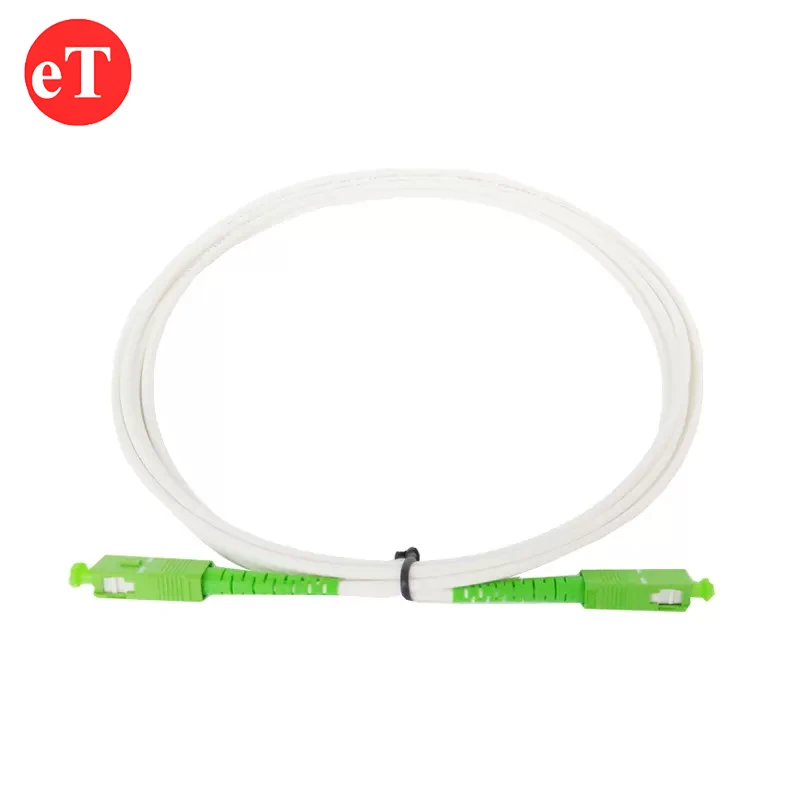FTTH White Singlemode 3.0mm x 3.0mm Simplex SM g657b3 1m 2m 3m SC/APC SC APC Fiber Optic Patch Cord