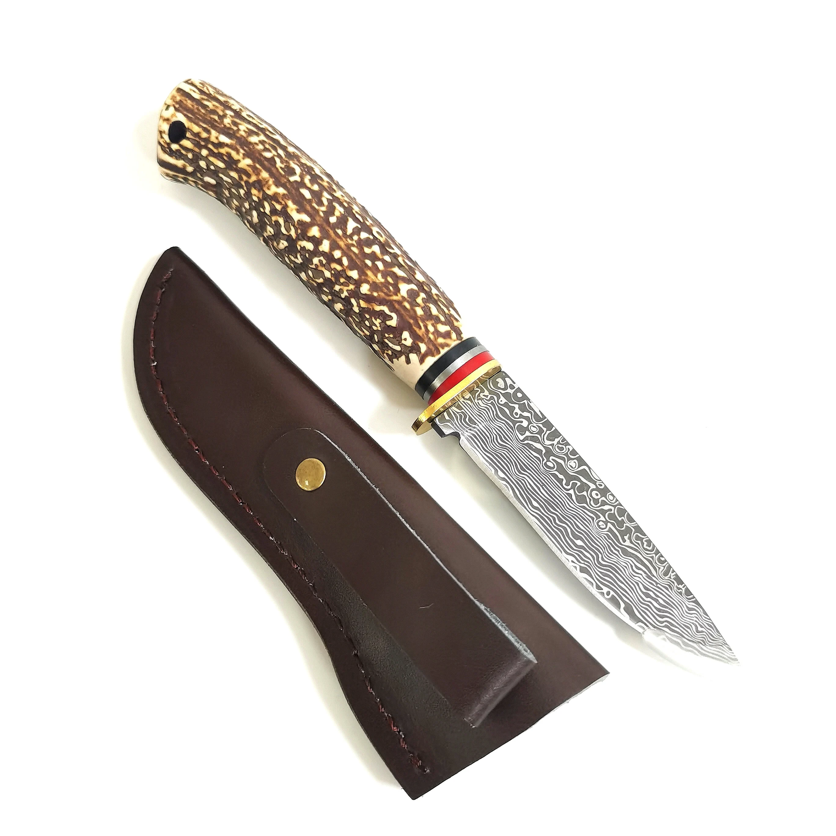 Damascus knife outdoor high hardness copper VG10 outdoor survival knife camping knife
