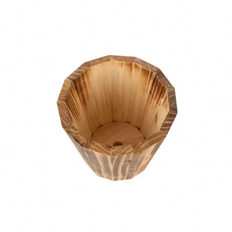 Plant Planting Decorative Container Handicraft Supplier Planter Flowerpot Wooden Barrel