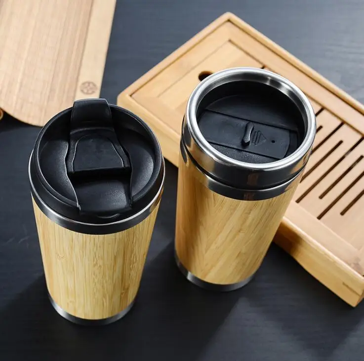 BM01 490ml 17oz Original  Reusable Bamboo Tea Cup with 18/8 Stainless Steel Inside