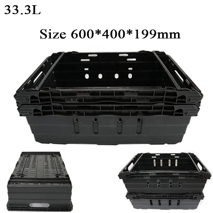 QS 600*400*199 мм современный Штабелируемый высококачественный недорогой пластиковый тюк с отверстиями для фруктов ручка хлеба пиццы