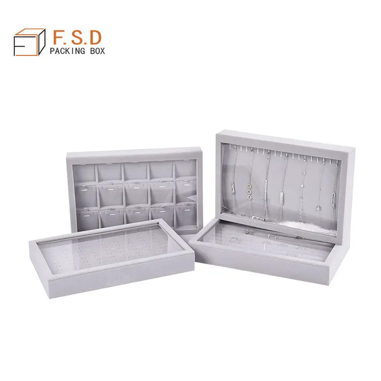 FSD Factory Oem Индивидуальные высококачественные роскошные подносы для ювелирных изделий бархатные