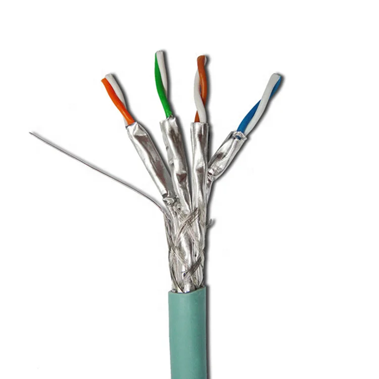 Огнестойкие витая пара твердая медь LSZH оболочка 4x2x23AWG Cat7 SFTP Ethernet кабель
