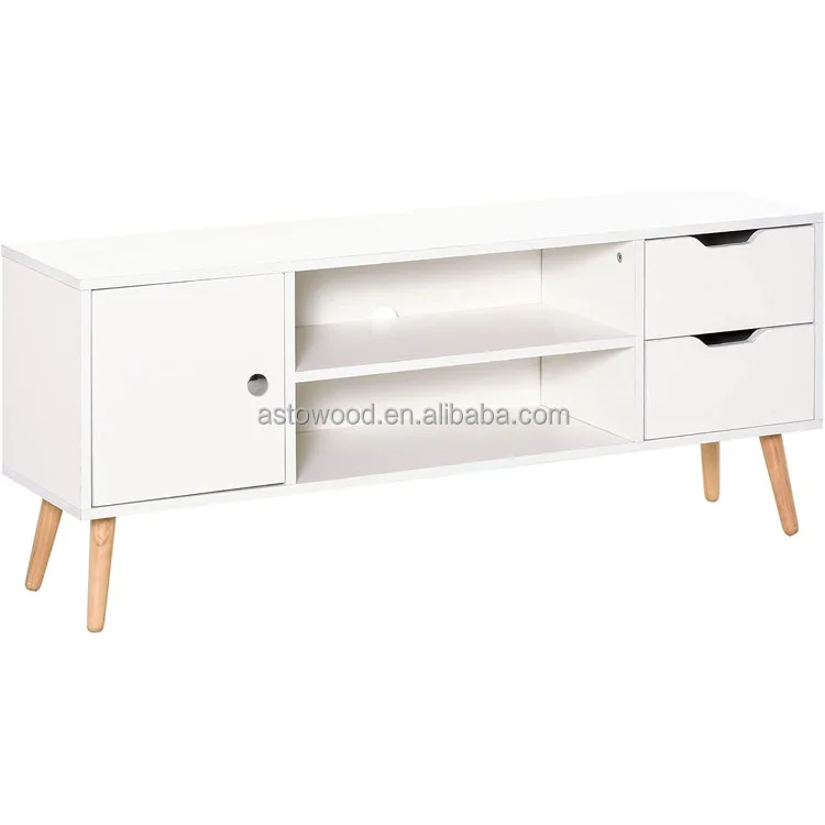 Modern TV Stand for TVs up to 50' Flat Screen, with Storage Shelf, Drawers, Home Entertainment Center, Living Room