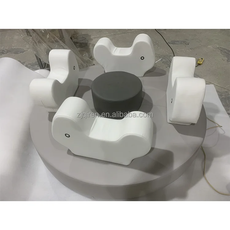 New Beautiful Style Spinning Carousel Toy Kids Electric Soft Play Ride Merry Go Round Rental For Party