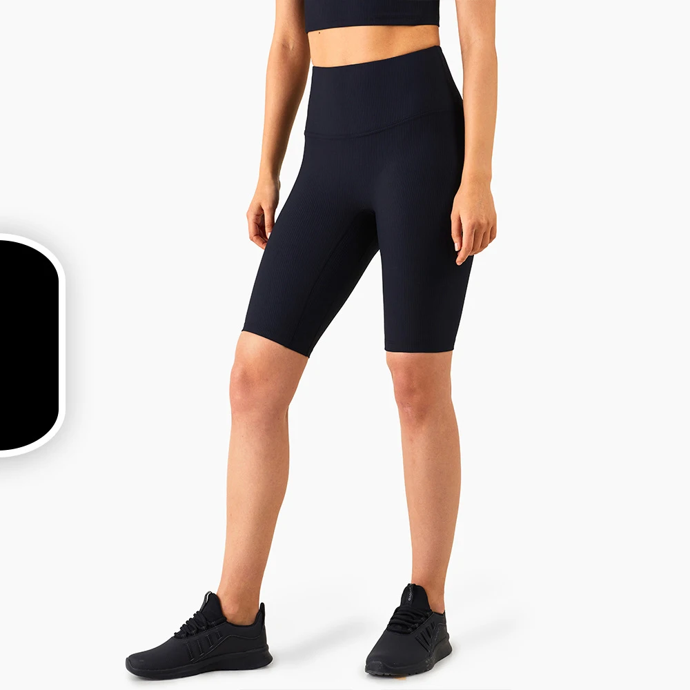 Горячая Распродажа от производителя с высокой талией, сексуальные женские спортивные шорты в рубчик