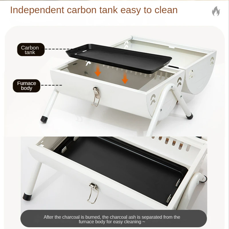 BBQ Grill Round Charcoal Stove Outdoor Bacon Portable 3 in 1 Barbecue Grills Double Deck Smoker Oven Camping Picnic Cooking Tool