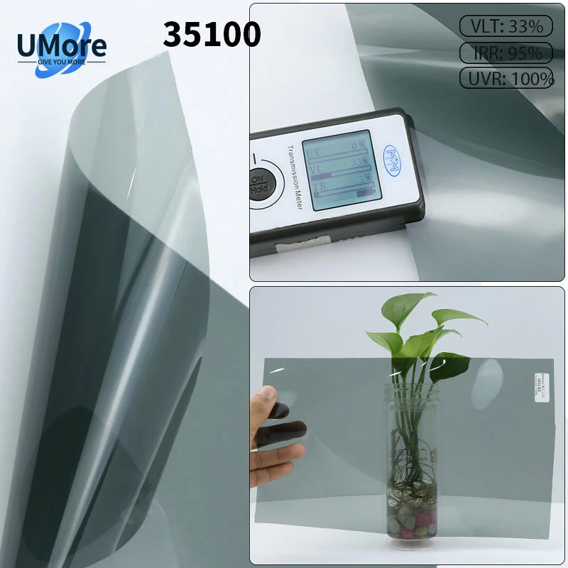 Top Grade Car Window Stickers Anti Scratch Heat Insulation Vlt 33% Irr 95% Nano Ceramic Solar Window Tint Film