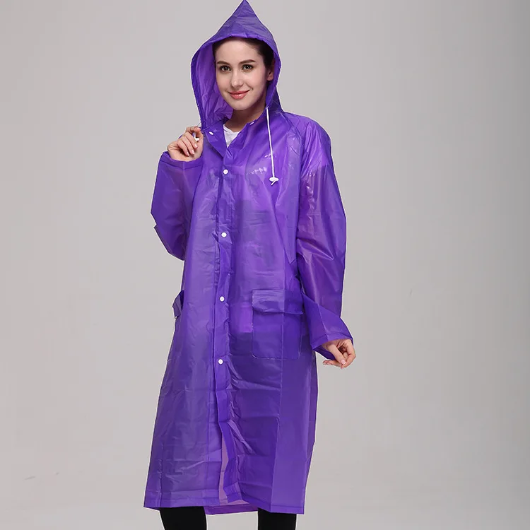 Raincoat for Adults Reusable Disposable Rain Ponchos with Hoods Button and Sleeves Rain Coat Womens  Plastic Rain Coat Poncho