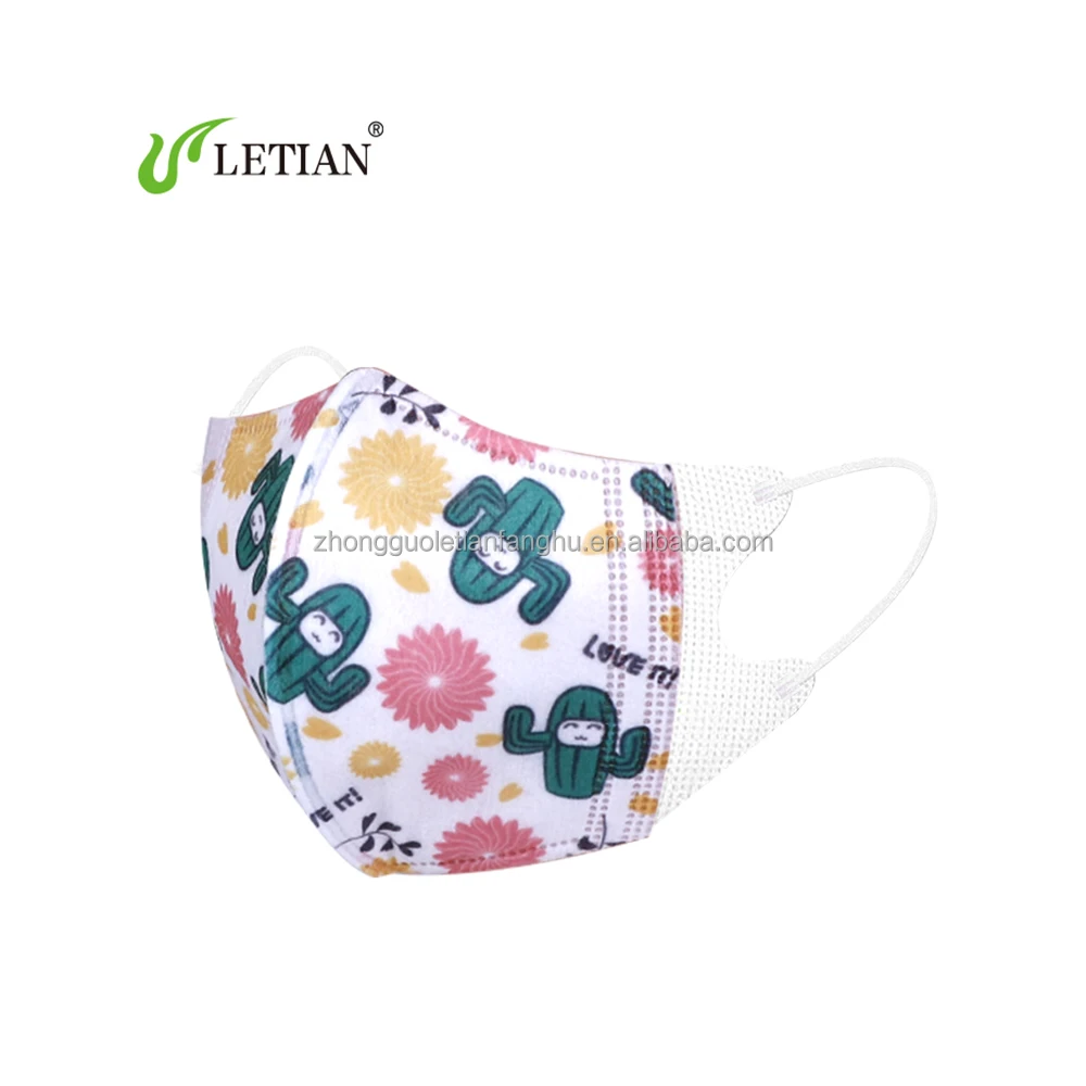 Letian3 ply Kids Disposable Face Mask Cartoon Printed Pattern 3D Baby Mask