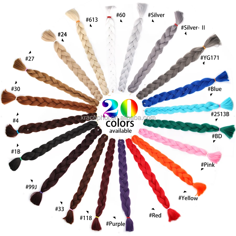 Wholesale 82inch Silky Bulk Braiding Hair High Temperature Fiber Jumbo Pre-stretched Braiding Hair