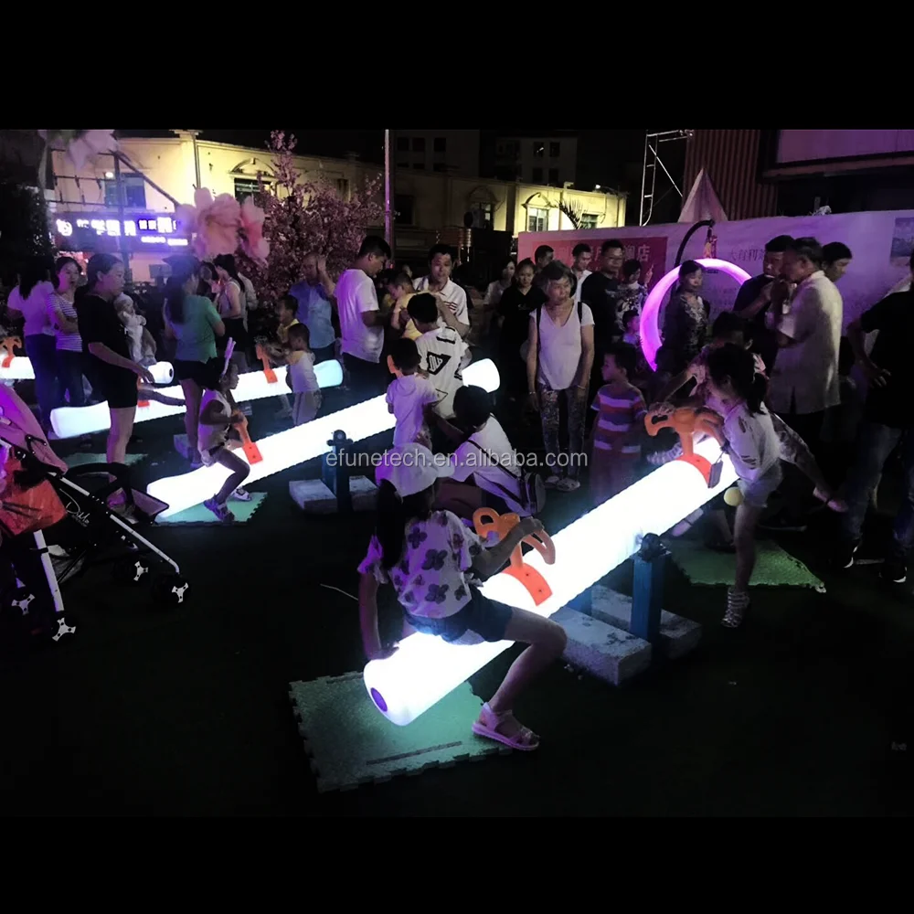 commercial outdoor garden patio kids adult seesaw rgb colors changing teeterboard led see saw illuminated seesaw playground