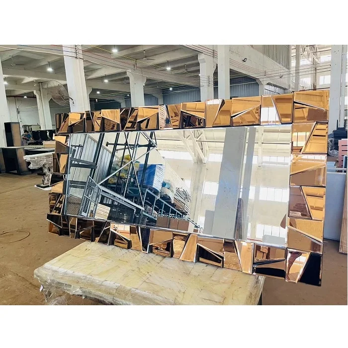 Gold Color Mirror Dome Full Body Mirror High Quality Glass Framed Glass for Modern Factory Foshan Carton Decorative Anniversary
