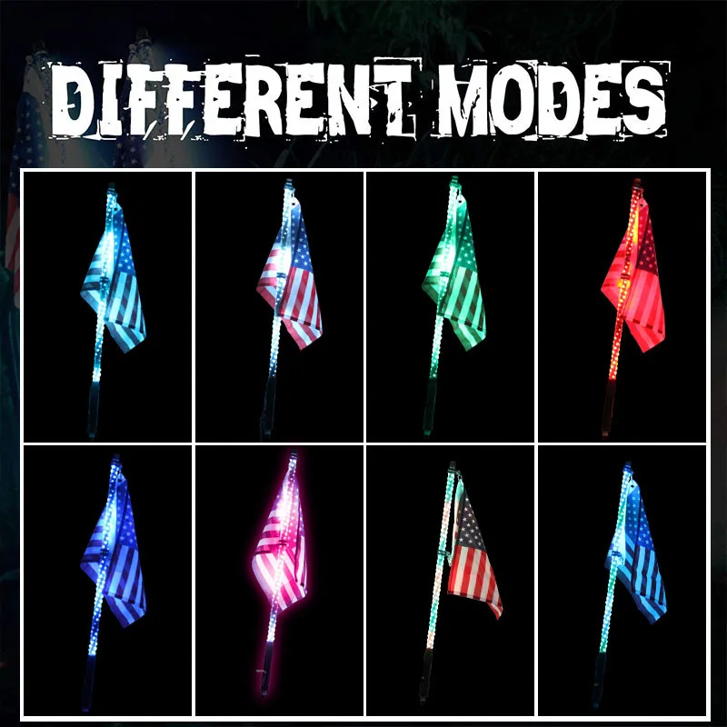 3ft 4ft 5ft 6ft LED RGB Flagpole Strip Lamp off road car whip antenna lights flag pole light for Jeep atv utv atv