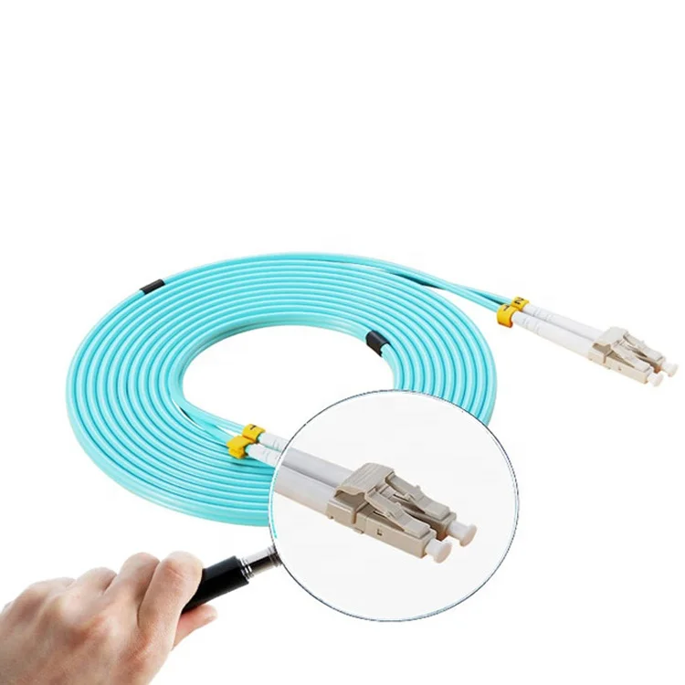 Customized Length Jumper LC/UPC-LC/UPC Duplex Connectors Multimode OM3 50/125 Fiber Optic Patch Cable