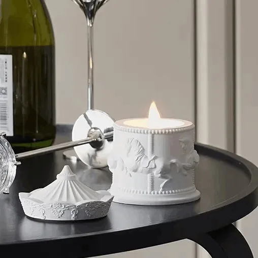 Kabbalah  Luxury Candle Holders Lanterns Ceramic Candle Jar with Lid Custom Candles