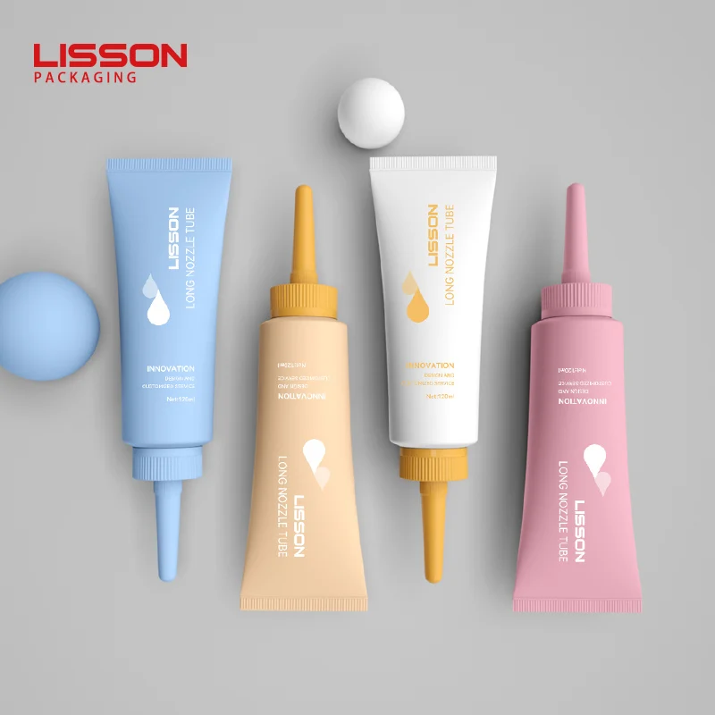 100ml 120ml 150ml Plastic Cosmetic PE Shampoo Hair Mask Care Cream Tube Custom Long Nozzle Tubes Gel Lotion Cream Tube Packaging