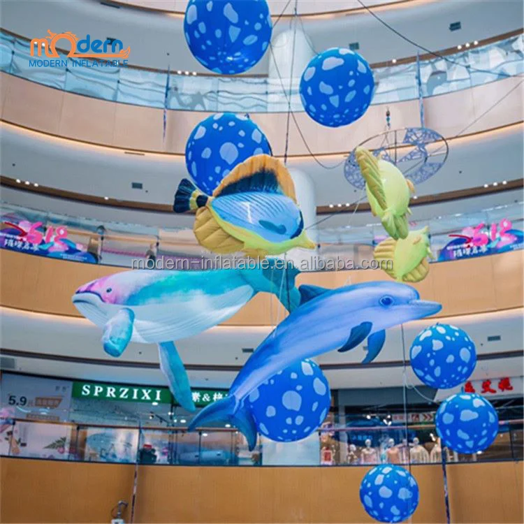 Hot sale giant inflatable blue whale shark sea animal dolphin fish for advertising