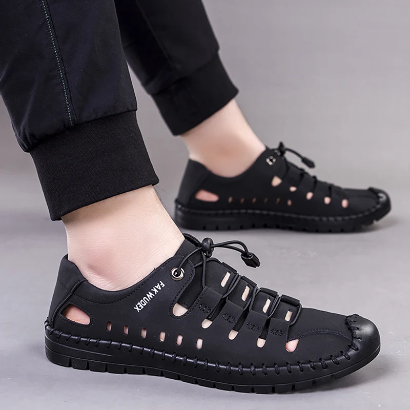 Mesh Men Water Shoes Quick Dry Aqua Shoes Lace Up Outdoor Sneakers Hiking Shoes