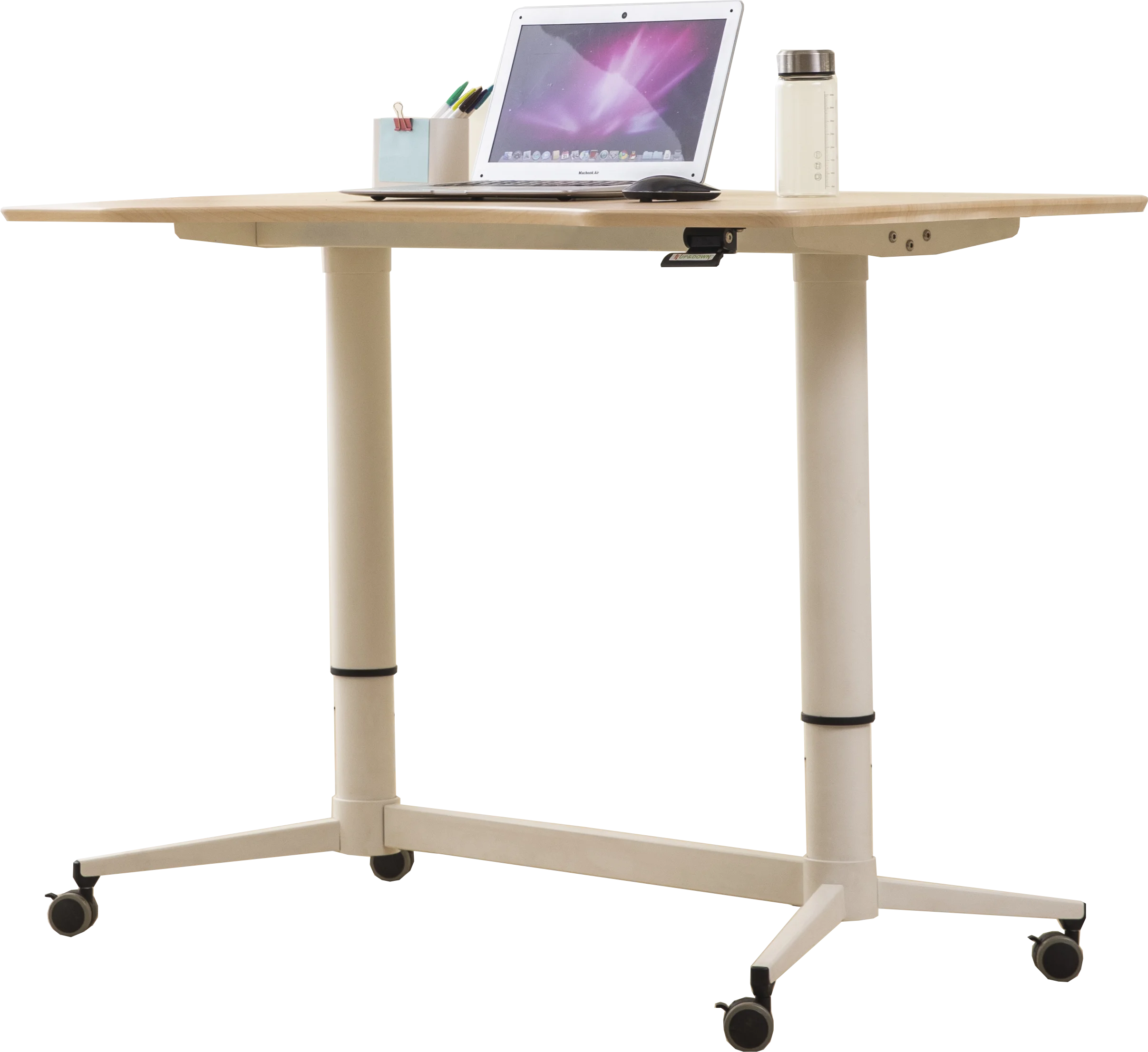 Hot Selling Modern MDF Metal Steel Table Pneumatic Control Wooden Stand-Up Desk for Dining Home Office School Living Room Use