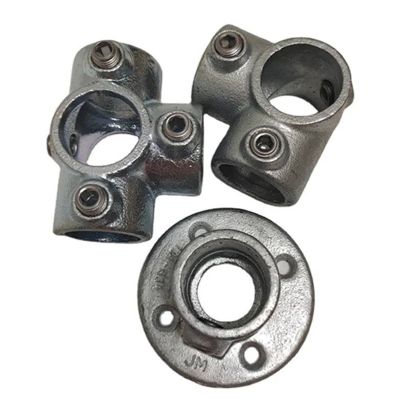 Galvanized and black malleable iron steel elbow pipe flange key clamp structural fittings Playground Fence