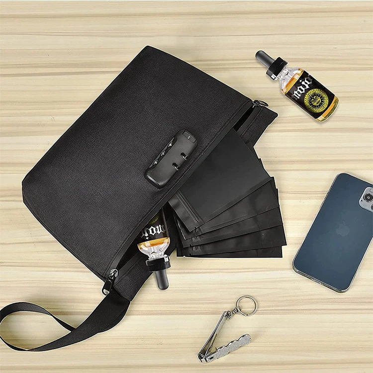 Manufacturers production carbon lined smell proof herb smoking stash bag custom smell proof bag pouch with lock