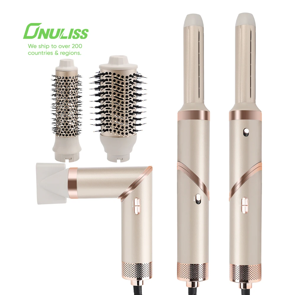 Multi Hair Styler Hot Air Brush Rotating Air Blow Dryer Brush Hair Straightener Curler Professional Hair Dryer Set For Salon