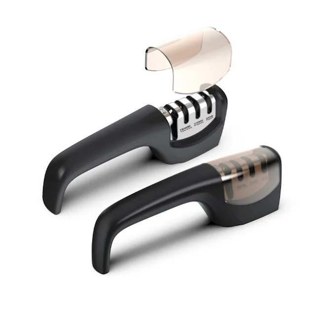 CUSTOM 4-in-1 Kitchen Knife Sharpener with Dust Cover Multifunction Carbide Diamond Polish Blades Kitchen Knife Sharpener