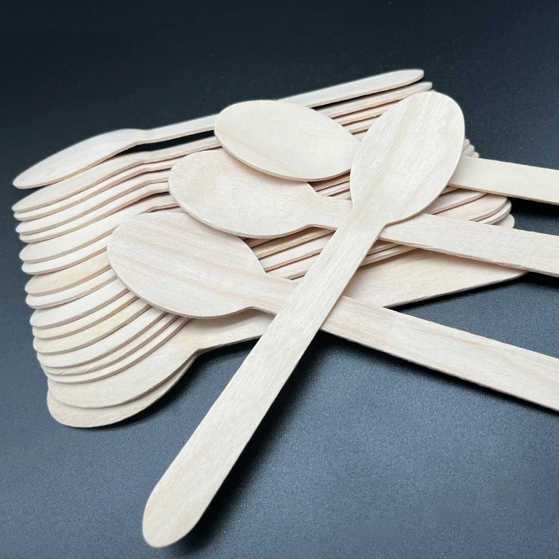 Wholesale High Quality Personalised Ice Cream Primary Colour Wood Spoon