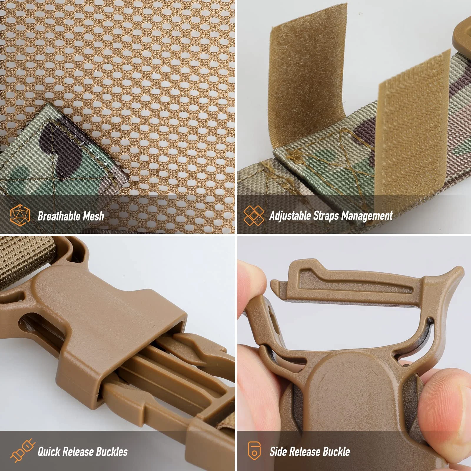 Large Capacity Flag Patch Double Layer Design Molle EDC EMT Utility Tactical Admin Pouch with Map Sleeve Modular Tool Pouch