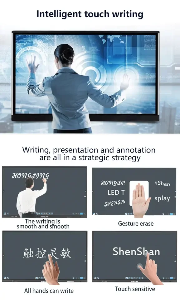 Hot Selling Oem 86 Inch Multi Touch Screen Monitor Educational Training Equipment Interactive Smart Board Flat Panel